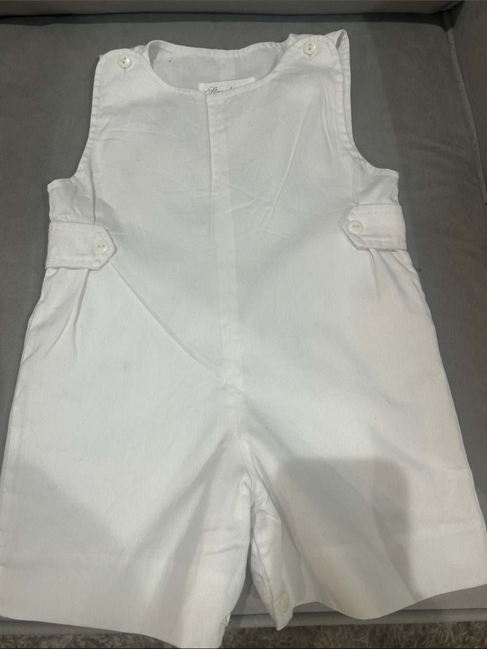 Boys Strasburg Sleeveless Romper white 12 months
